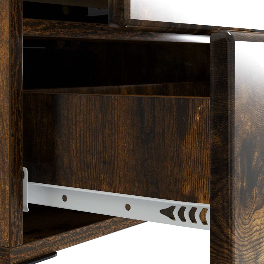 Nachtkastje met lade 2 pcs Gerookt eiken 43 x 34,5 x 47,5 cm