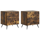 Bedside cabinet with drawer 2 pcs Smoked oak 43 x 34.5 x 47.5 cm