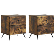 Nachtkastje 43x34.5x47.5 cm gerookt eiken 2 stuks