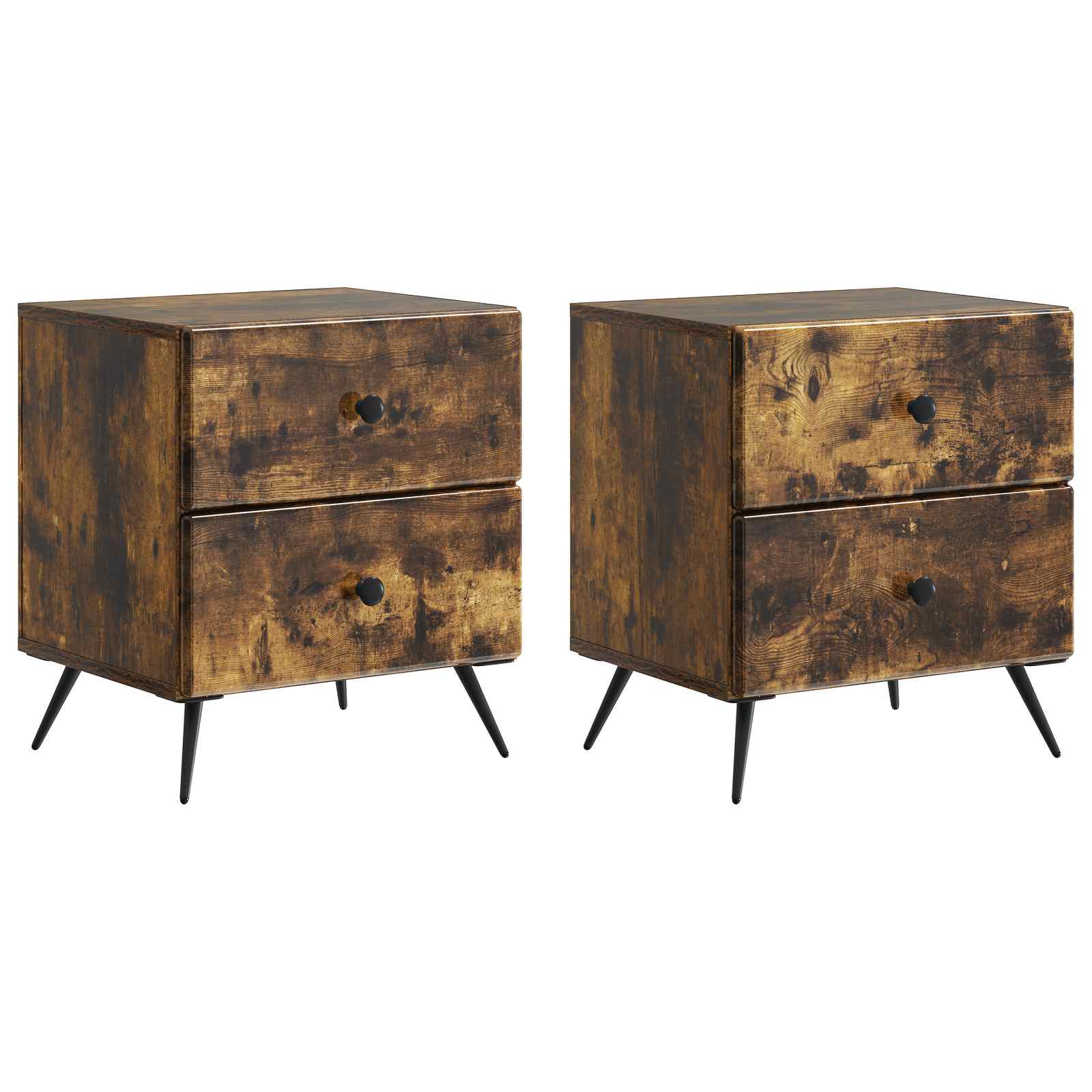 Nachtkastje met lade 2 pcs Gerookt eiken 43 x 34,5 x 47,5 cm