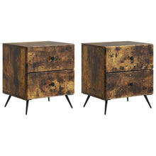 Nachtkastje met lade 2 pcs Gerookt eiken 43 x 34,5 x 47,5 cm