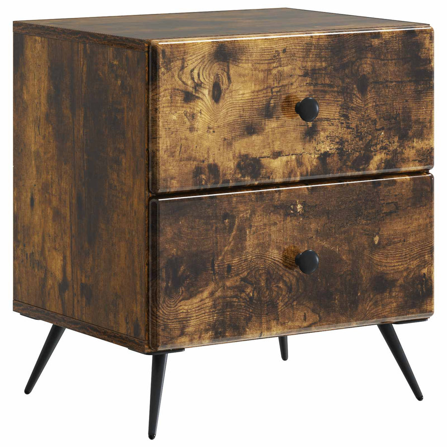 Nachtkastje met lade 2 pcs Gerookt eiken 43 x 34,5 x 47,5 cm