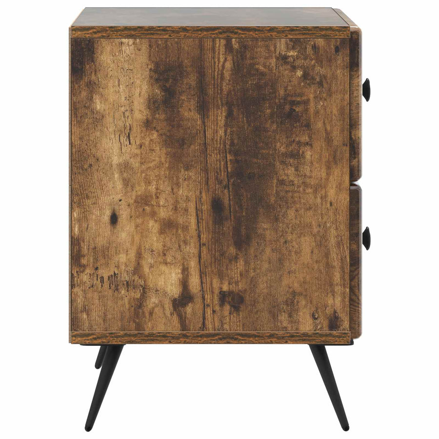 Nachtkastje met lade 2 pcs Gerookt eiken 43 x 34,5 x 47,5 cm