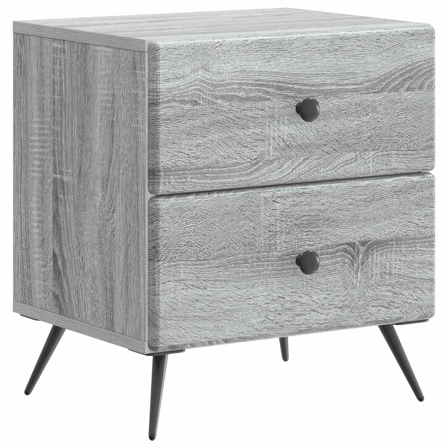 Nachtkastje Grijs sonoma 43 x 34,5 x 47,5 cm Bewerkt hout