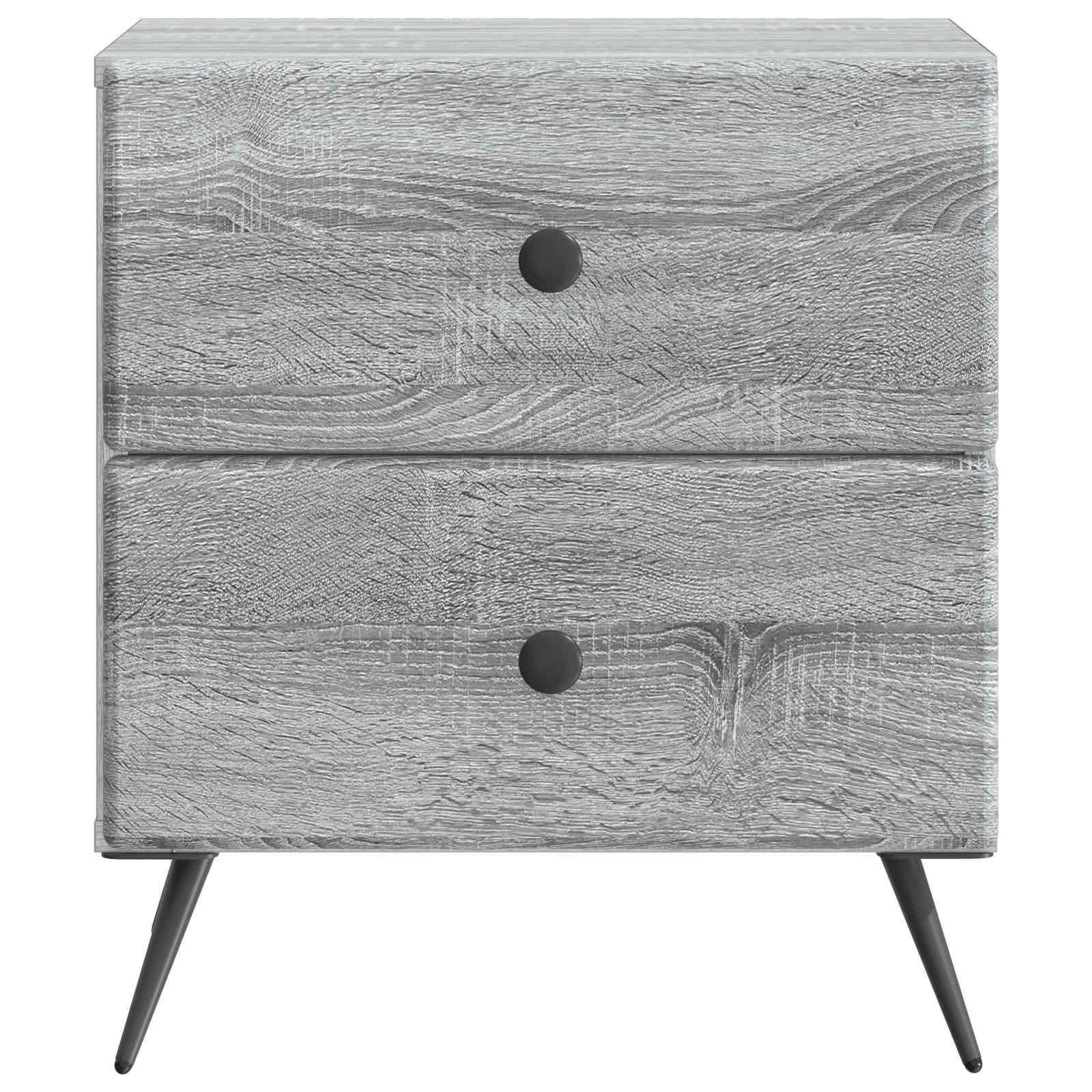 Nachtkastje Grijs sonoma 43 x 34,5 x 47,5 cm Bewerkt hout