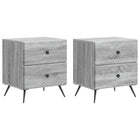 Nachtkastje 2 stuks grijs sonoma 43x35x48 cm bewerkt hout