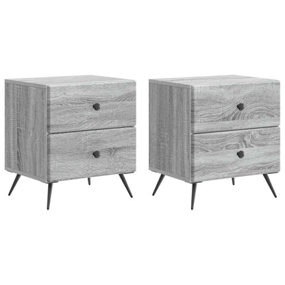 Nachtkastje 2 pcs Grijs sonoma 43 x 34,5 x 47,5 cm Bewerkt hout