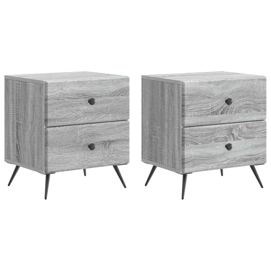 Nachtkastje 2 pcs Grijs sonoma 43 x 34,5 x 47,5 cm Bewerkt hout