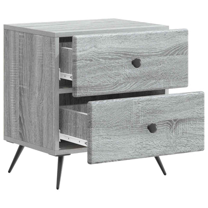 Nachtkastje 2 pcs Grijs sonoma 43 x 34,5 x 47,5 cm Bewerkt hout