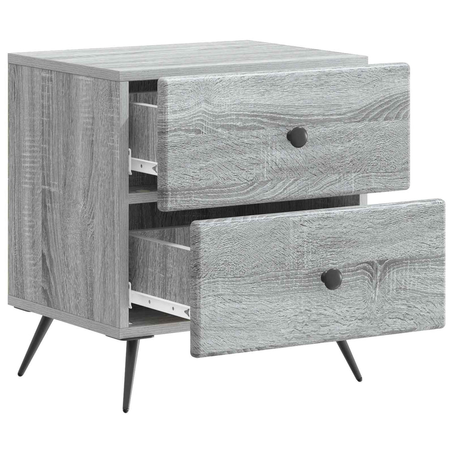 Nachtkastje 2 pcs Grijs sonoma 43 x 34,5 x 47,5 cm Bewerkt hout