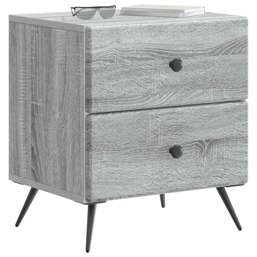 Nachtkastje 2 pcs Grijs sonoma 43 x 34,5 x 47,5 cm Bewerkt hout