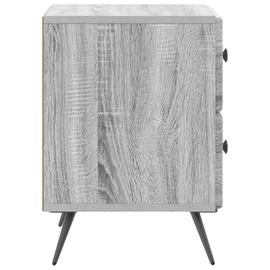 Nachtkastje 2 pcs Grijs sonoma 43 x 34,5 x 47,5 cm Bewerkt hout