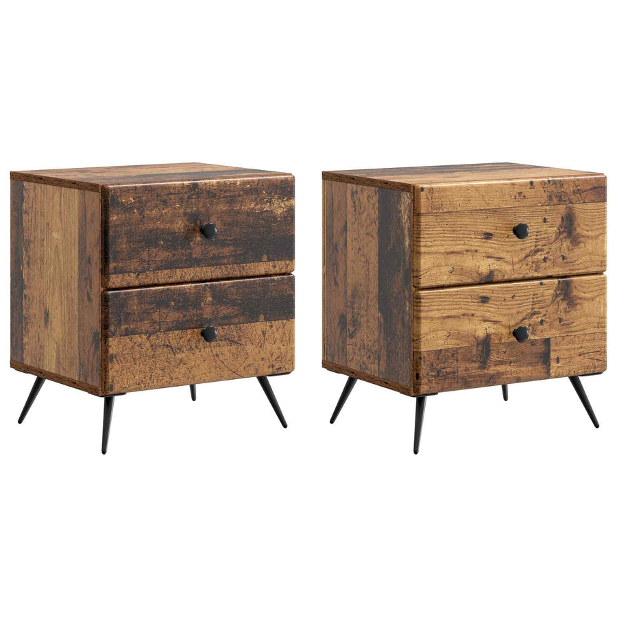 Nachtkastje 2 pcs Oud hout 43 x 34,5 x 47,5 cm Bewerkt hout