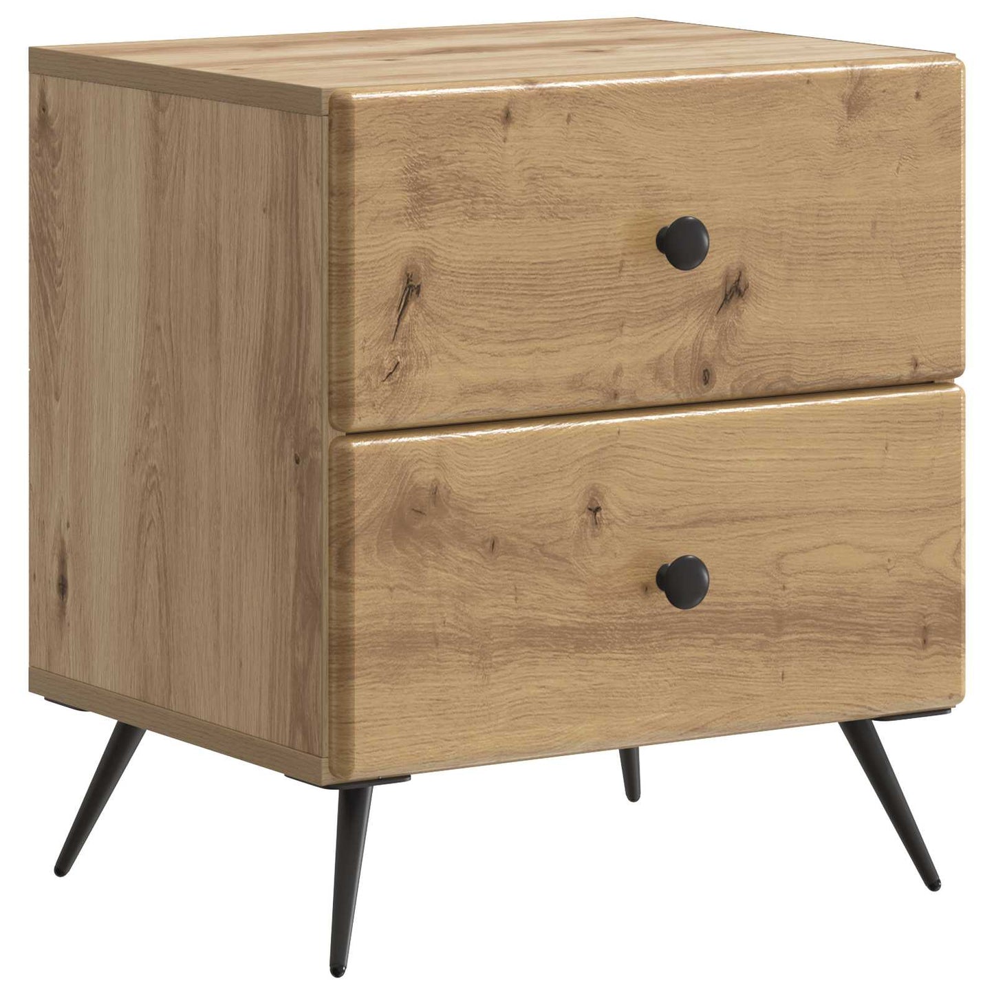 Nachtkastje Artisanaal eiken 43 x 34,5 x 47,5 cm Bewerkt hout