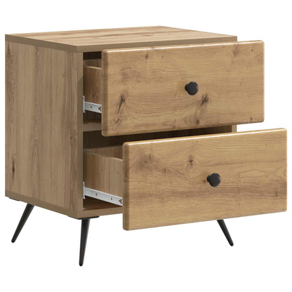 Nachtkastje Artisanaal eiken 43 x 34,5 x 47,5 cm Bewerkt hout