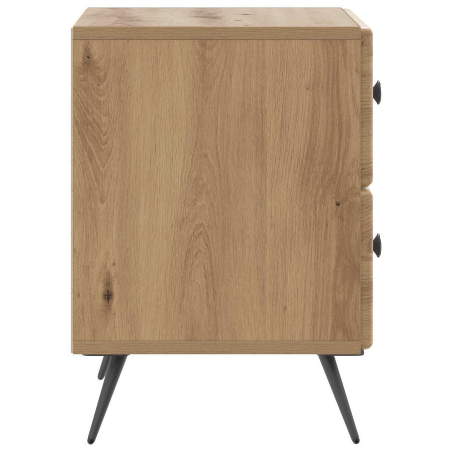Nachtkastje Artisanaal eiken 43 x 34,5 x 47,5 cm Bewerkt hout