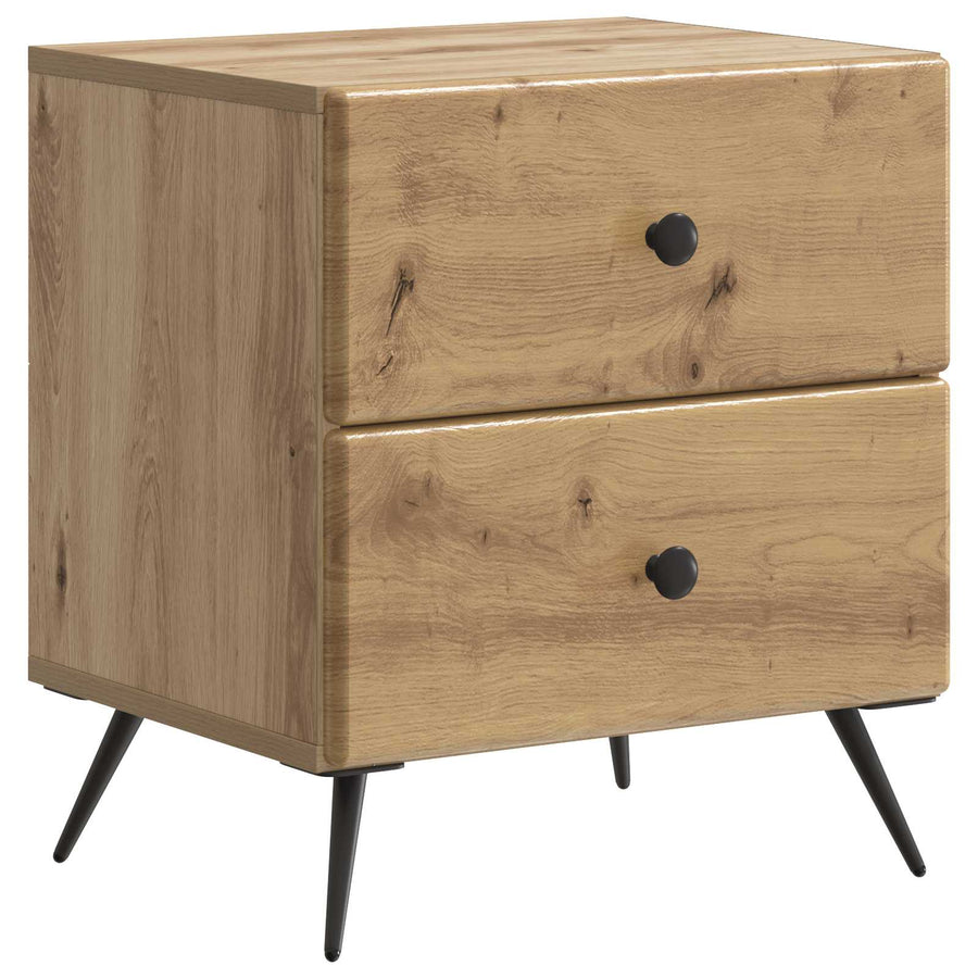 Nachtkastje met lade 2 pcs Artisanaal eiken 43 x 34,5 x 47,5 cm