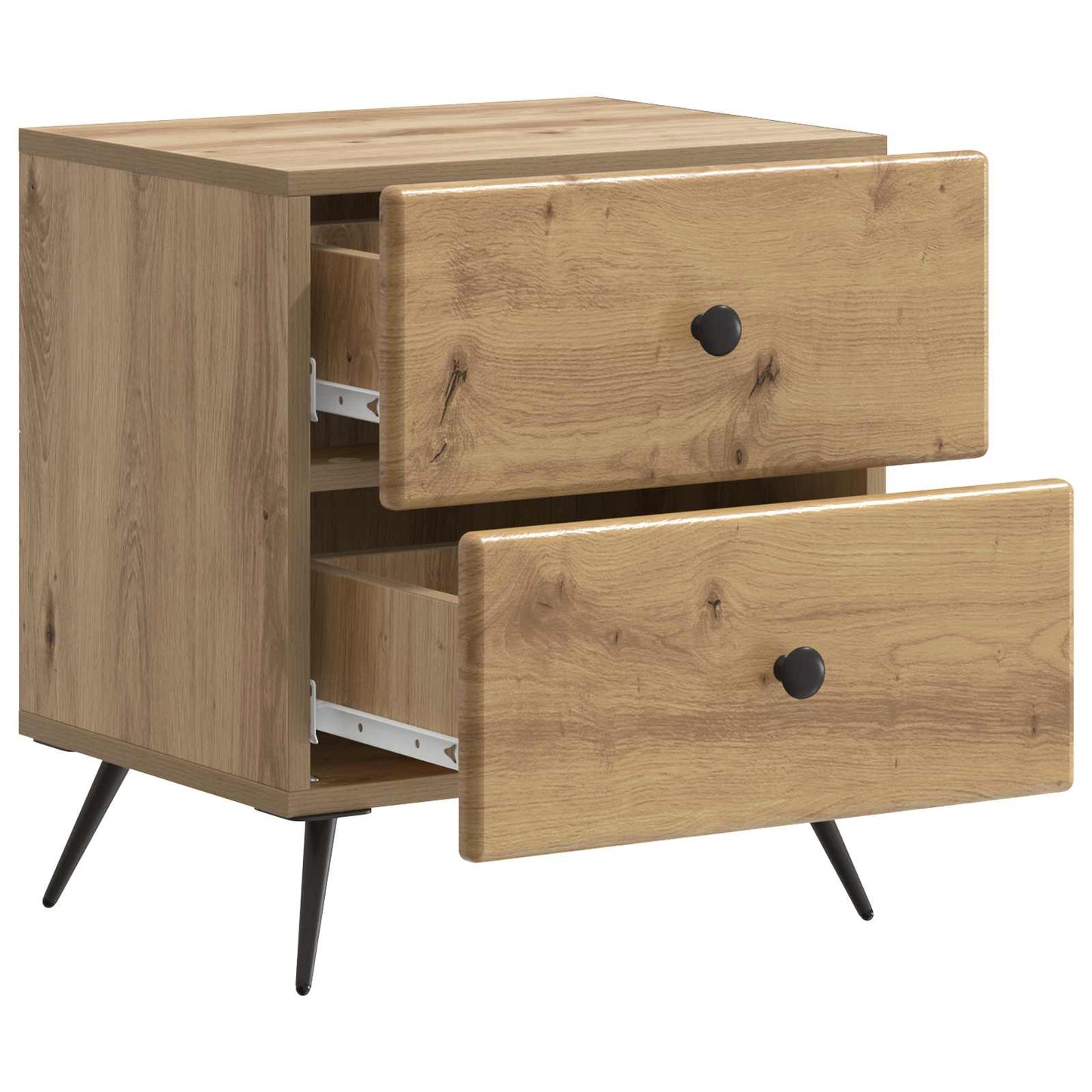 Nachtkastje met lade 2 pcs Artisanaal eiken 43 x 34,5 x 47,5 cm