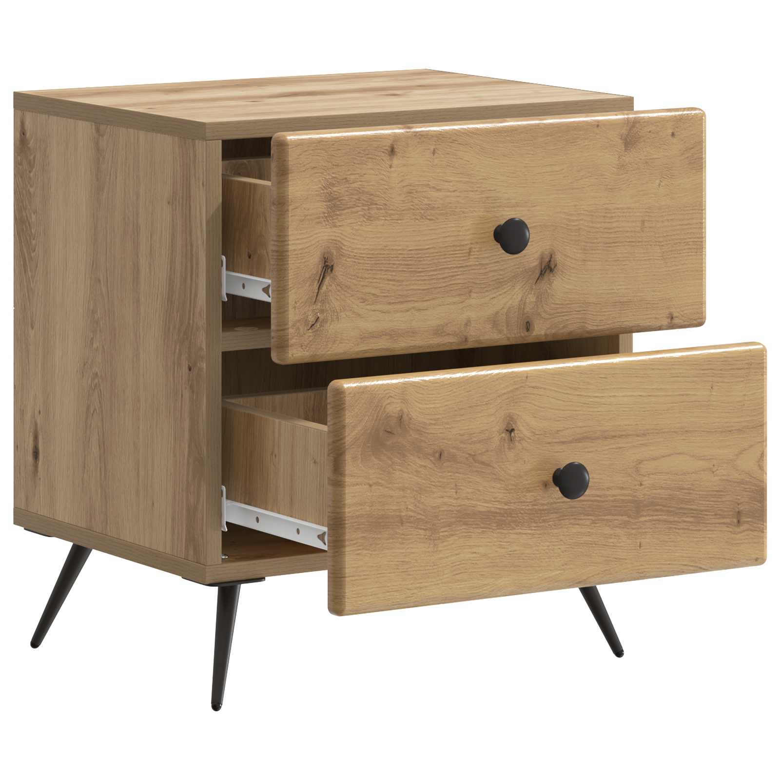 Nachtkastje met lade 2 pcs Artisanaal eiken 43 x 34,5 x 47,5 cm