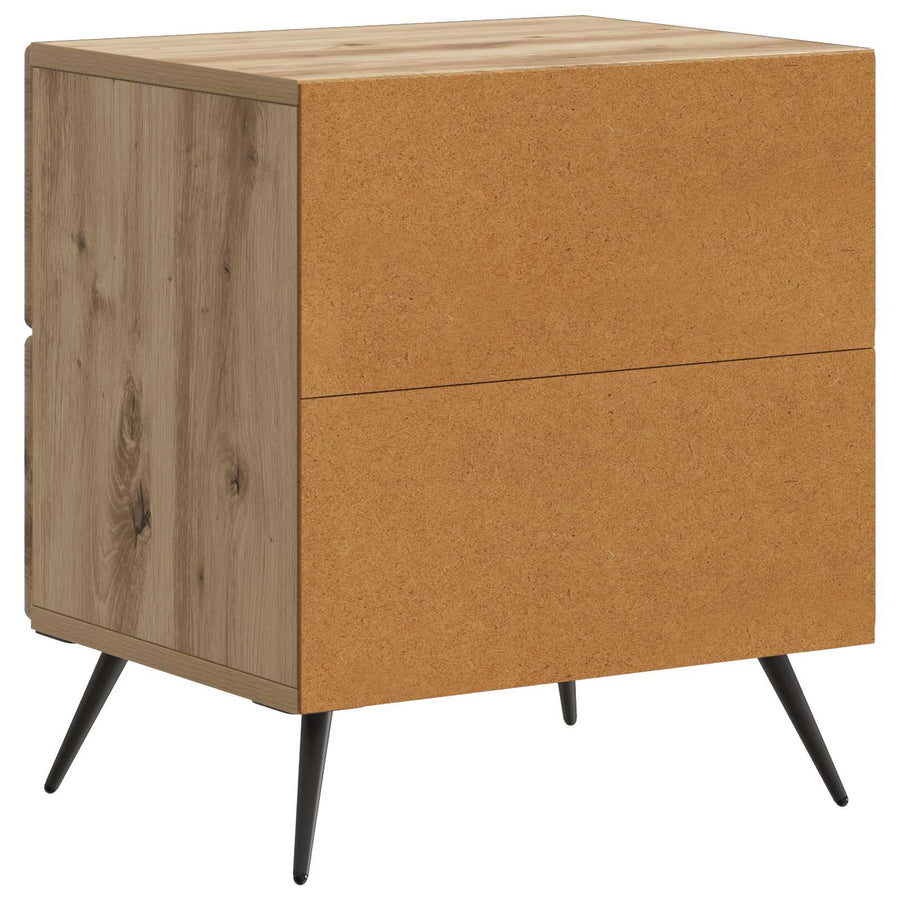 Nachtkastje met lade 2 pcs Artisanaal eiken 43 x 34,5 x 47,5 cm
