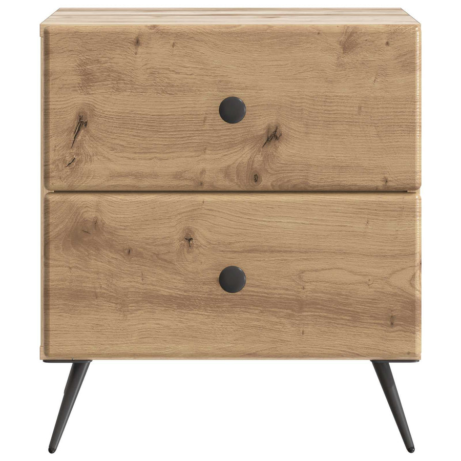 Nachtkastje met lade 2 pcs Artisanaal eiken 43 x 34,5 x 47,5 cm