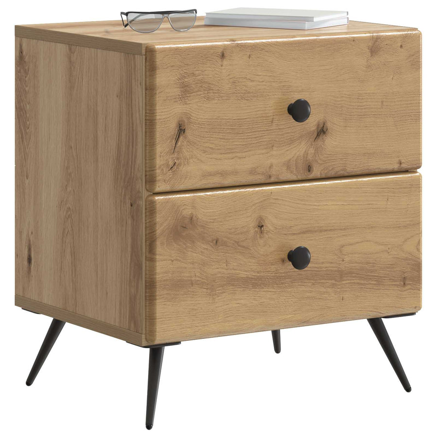 Nachtkastje met lade 2 pcs Artisanaal eiken 43 x 34,5 x 47,5 cm