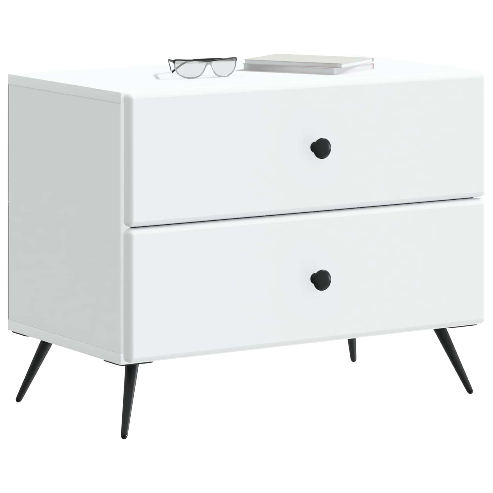 Nachtkastje met lade Wit 62 x 34,5 x 47,5 cm Bewerkt hout