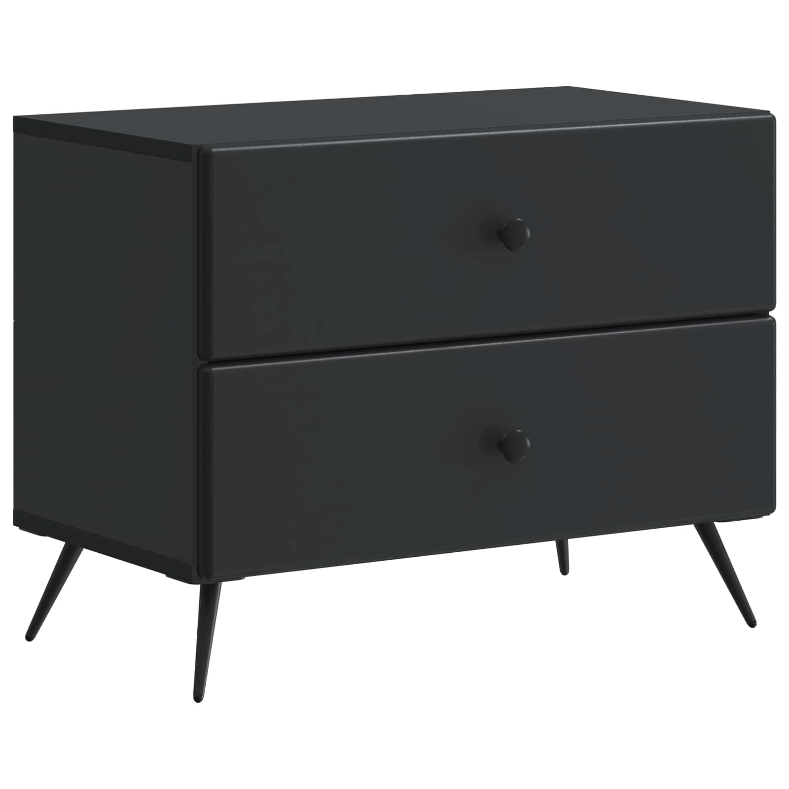 Nachtkastje met lade Zwart 62 x 34,5 x 47,5 cm Bewerkt hout