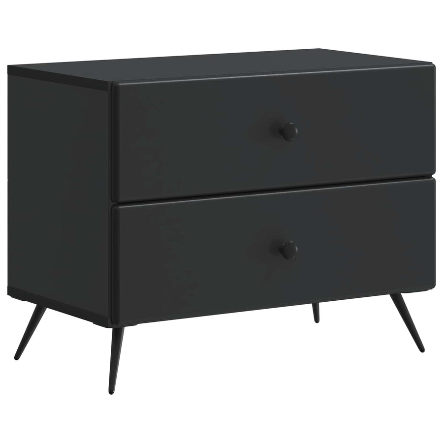Nachtkastje met lade Zwart 62 x 34,5 x 47,5 cm Bewerkt hout