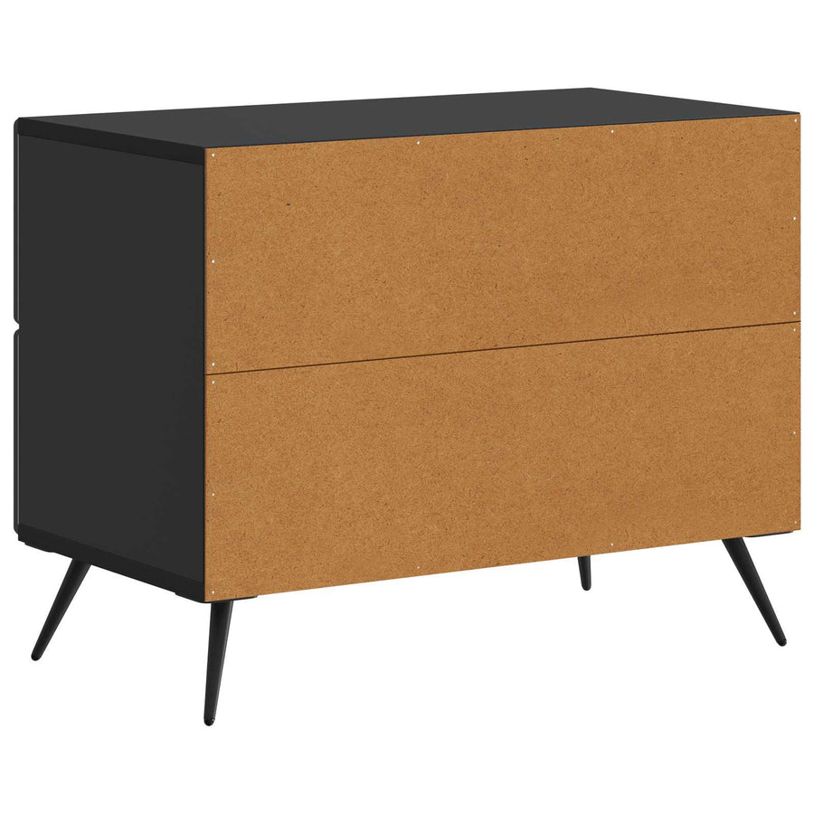 Nachtkastje met lade Zwart 62 x 34,5 x 47,5 cm Bewerkt hout