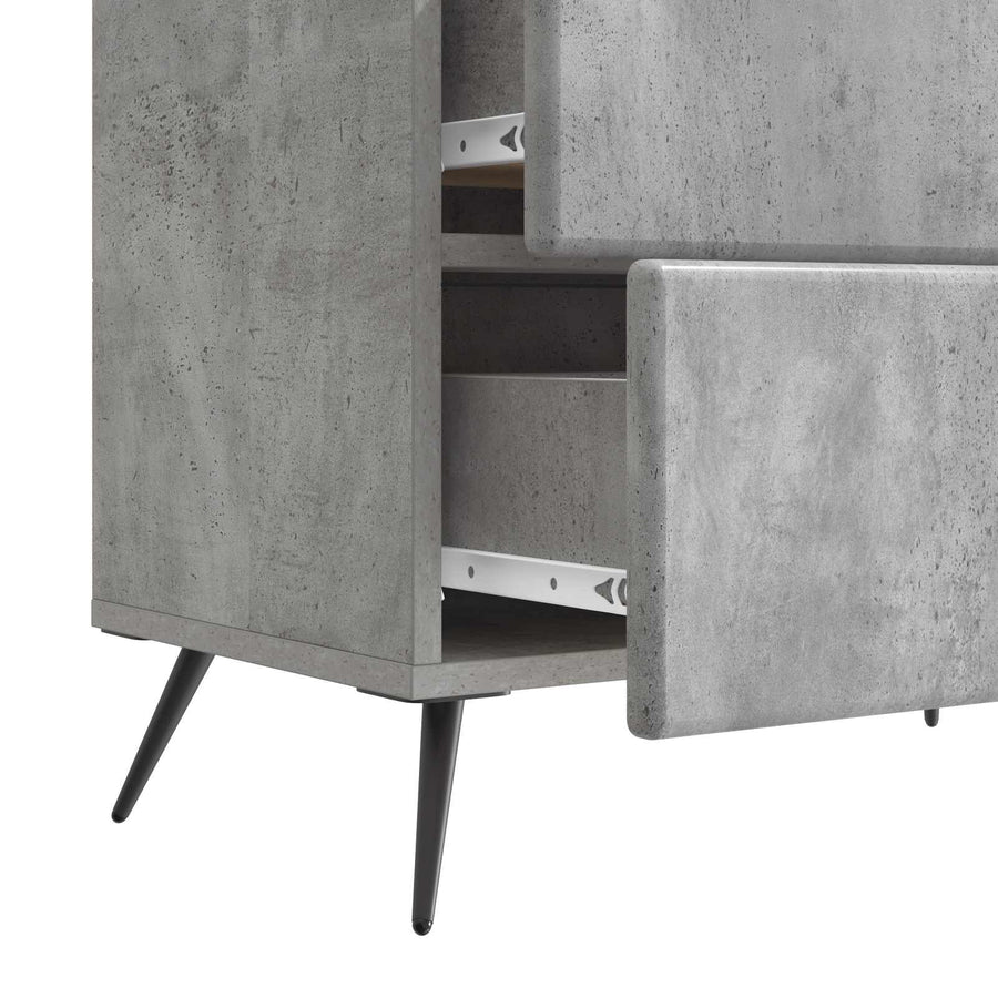 Nachtkastje Betongrijs 62 x 34,5 x 47,5 cm Bewerkt hout