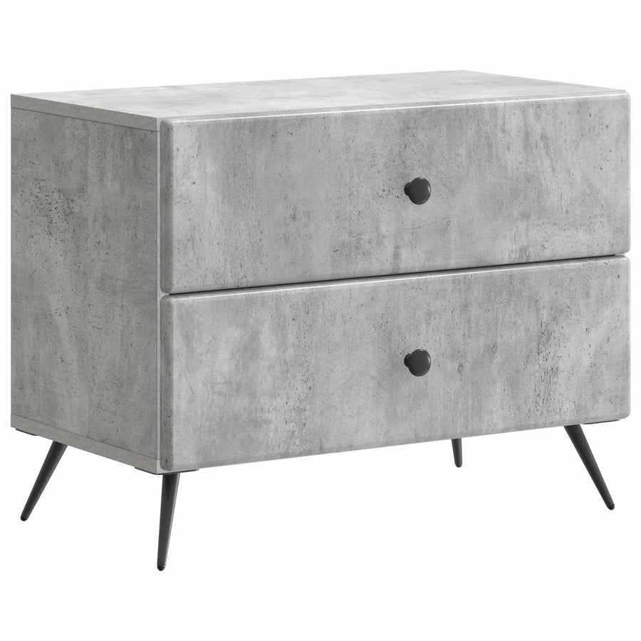 Nachtkastje Betongrijs 62 x 34,5 x 47,5 cm Bewerkt hout