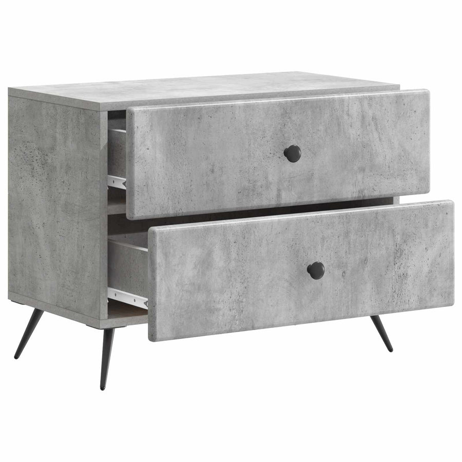 Nachtkastje Betongrijs 62 x 34,5 x 47,5 cm Bewerkt hout
