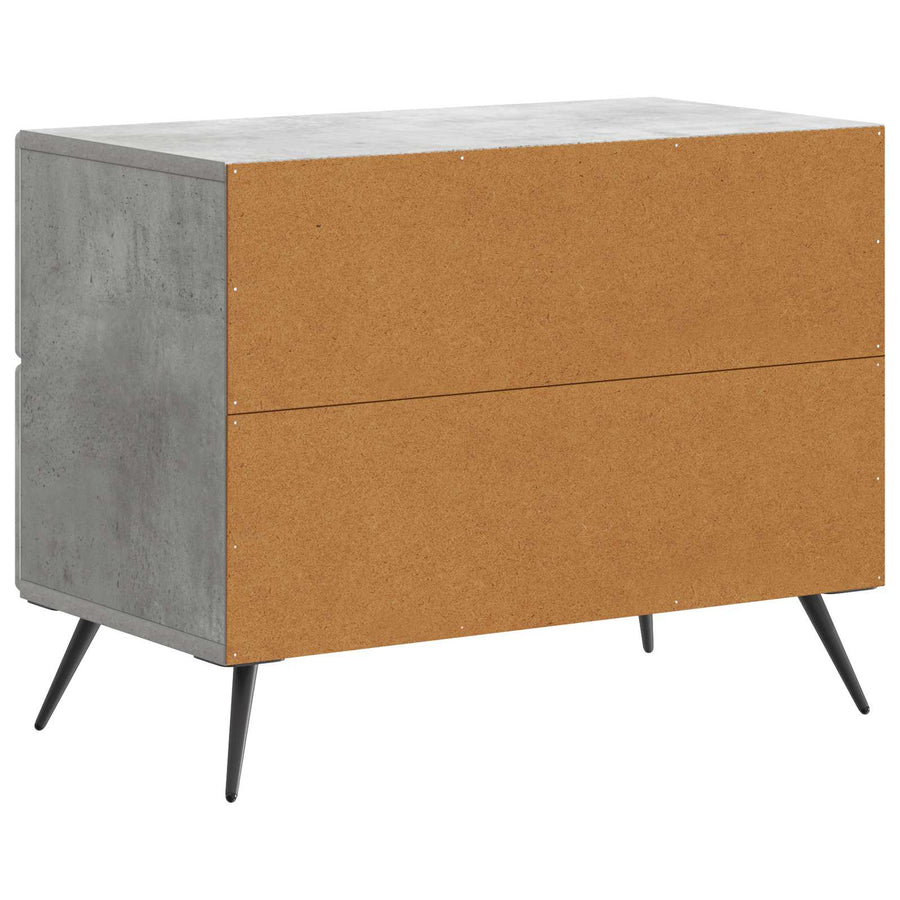 Nachtkastje Betongrijs 62 x 34,5 x 47,5 cm Bewerkt hout