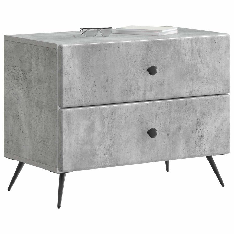 Nachtkastje Betongrijs 62 x 34,5 x 47,5 cm Bewerkt hout