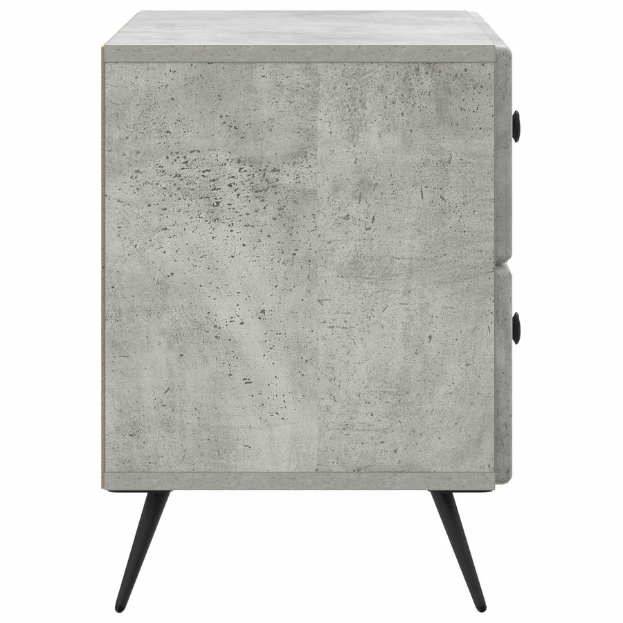 Nachtkastje Betongrijs 62 x 34,5 x 47,5 cm Bewerkt hout