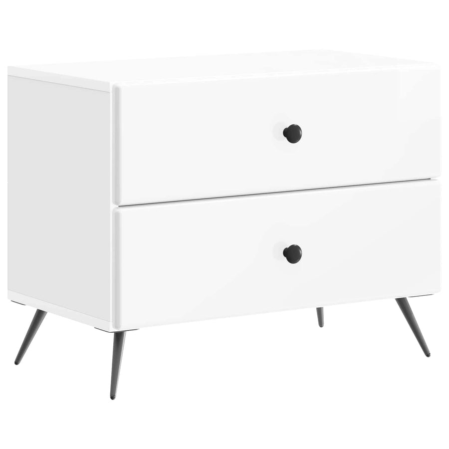 Nachtkastje Hoogglans Wit 62 x 34,5 x 47,5 cm Bewerkt hout