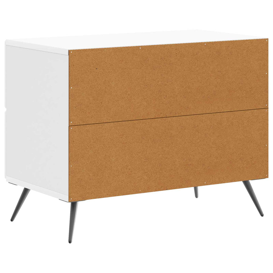 Nachtkastje Hoogglans Wit 62 x 34,5 x 47,5 cm Bewerkt hout