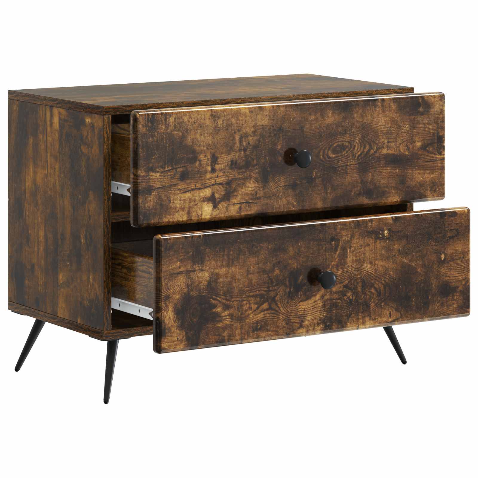 Nachtkastje Gerookt eiken 62 x 34,5 x 47,5 cm Bewerkt hout