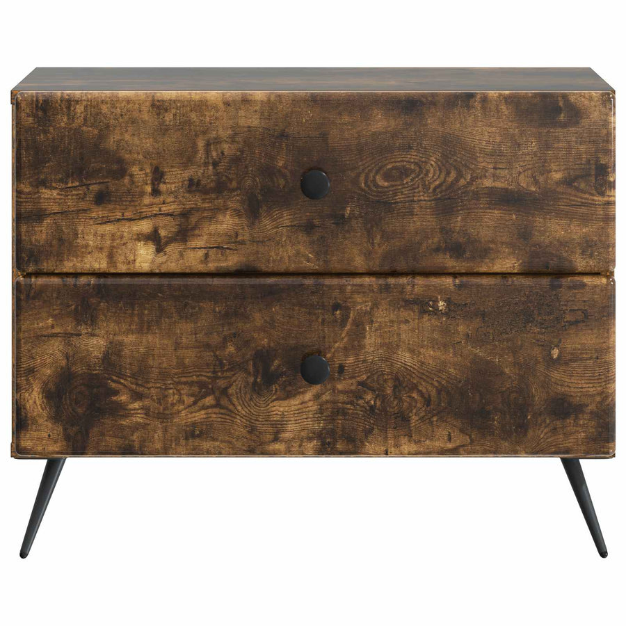 Nachtkastje Gerookt eiken 62 x 34,5 x 47,5 cm Bewerkt hout
