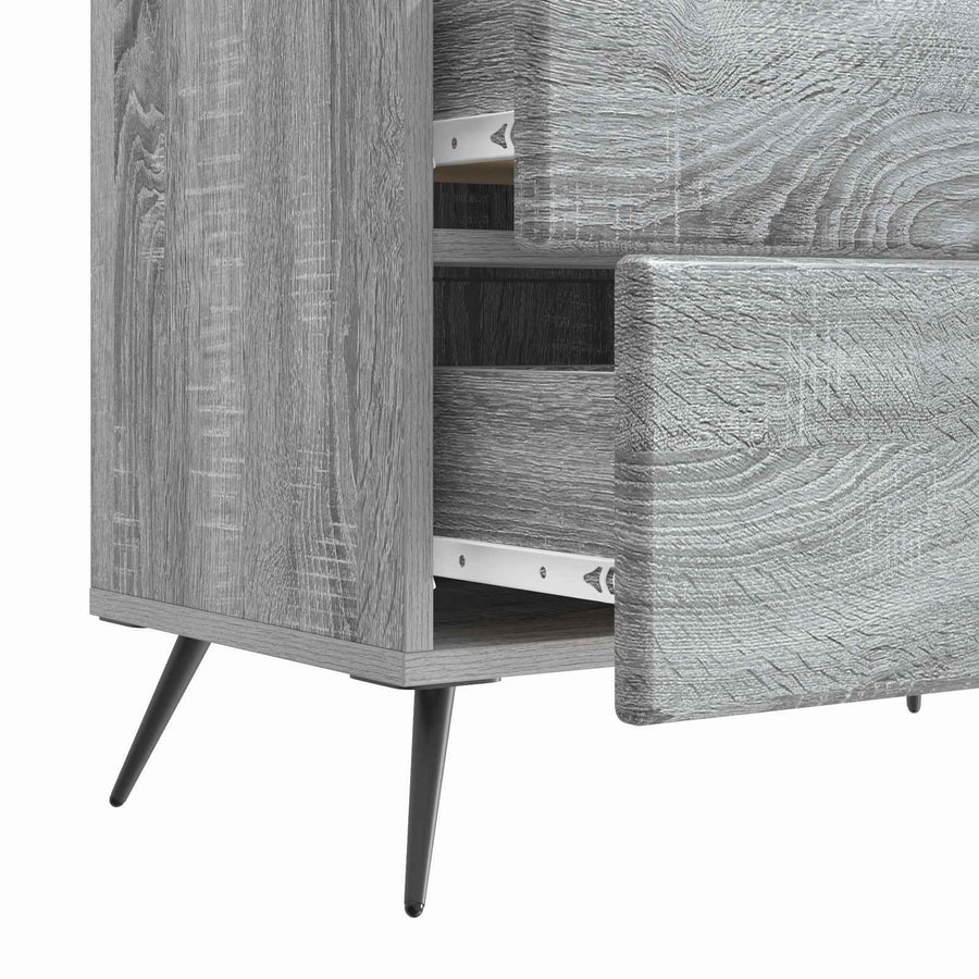 Nachtkastje Grijs sonoma 62 x 34,5 x 47,5 cm Bewerkt hout