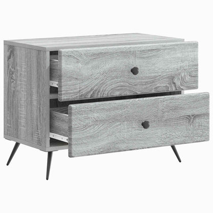 Nachtkastje Grijs sonoma 62 x 34,5 x 47,5 cm Bewerkt hout