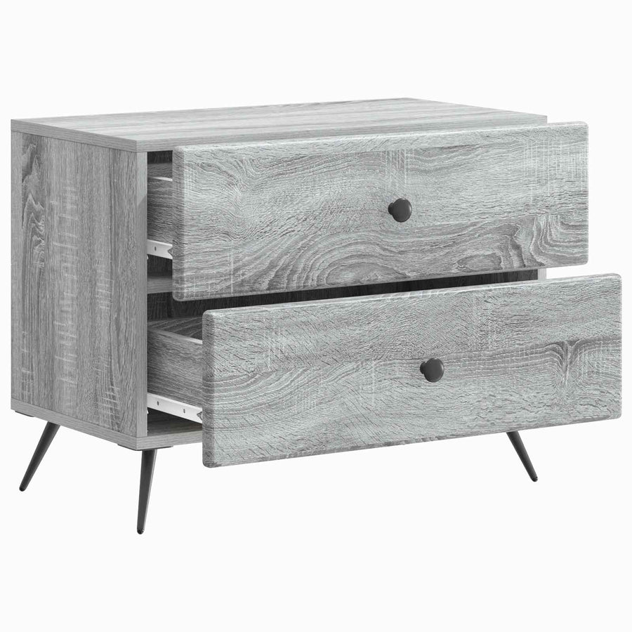 Nachtkastje Grijs sonoma 62 x 34,5 x 47,5 cm Bewerkt hout