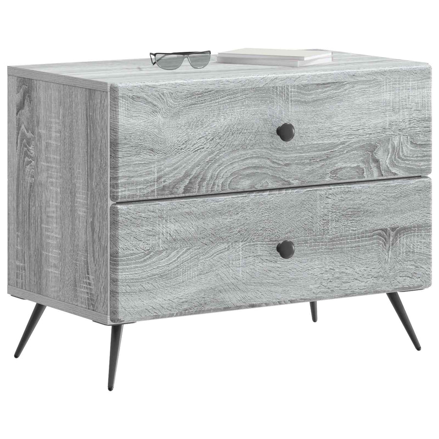 Nachtkastje Grijs sonoma 62 x 34,5 x 47,5 cm Bewerkt hout