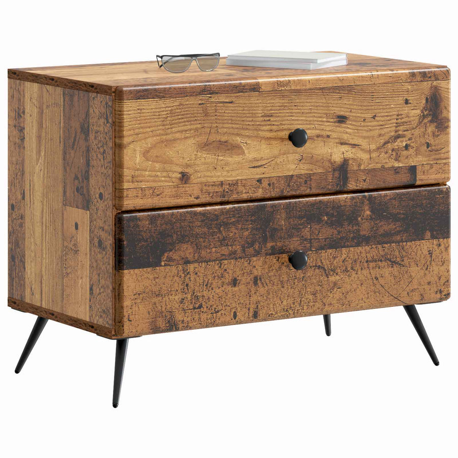 Nachtkastje met lade Oud hout 62 x 34,5 x 47,5 cm Bewerkt hout