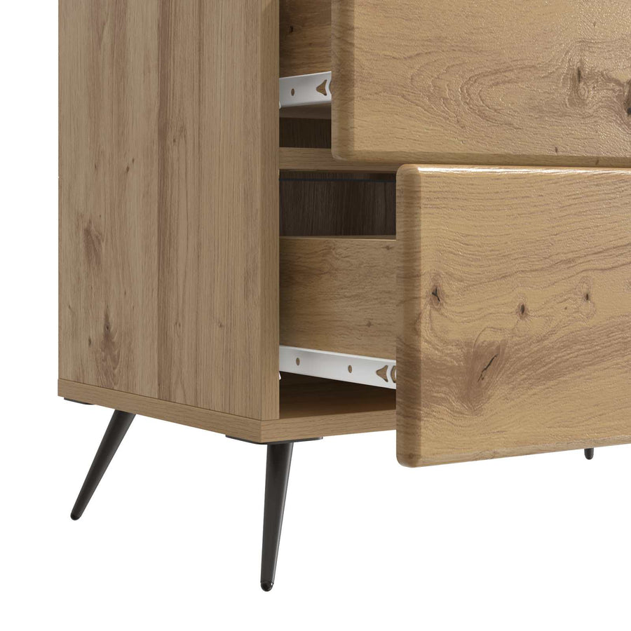 Nachtkastje Artisanaal eiken 62 x 34,5 x 47,5 cm Bewerkt hout