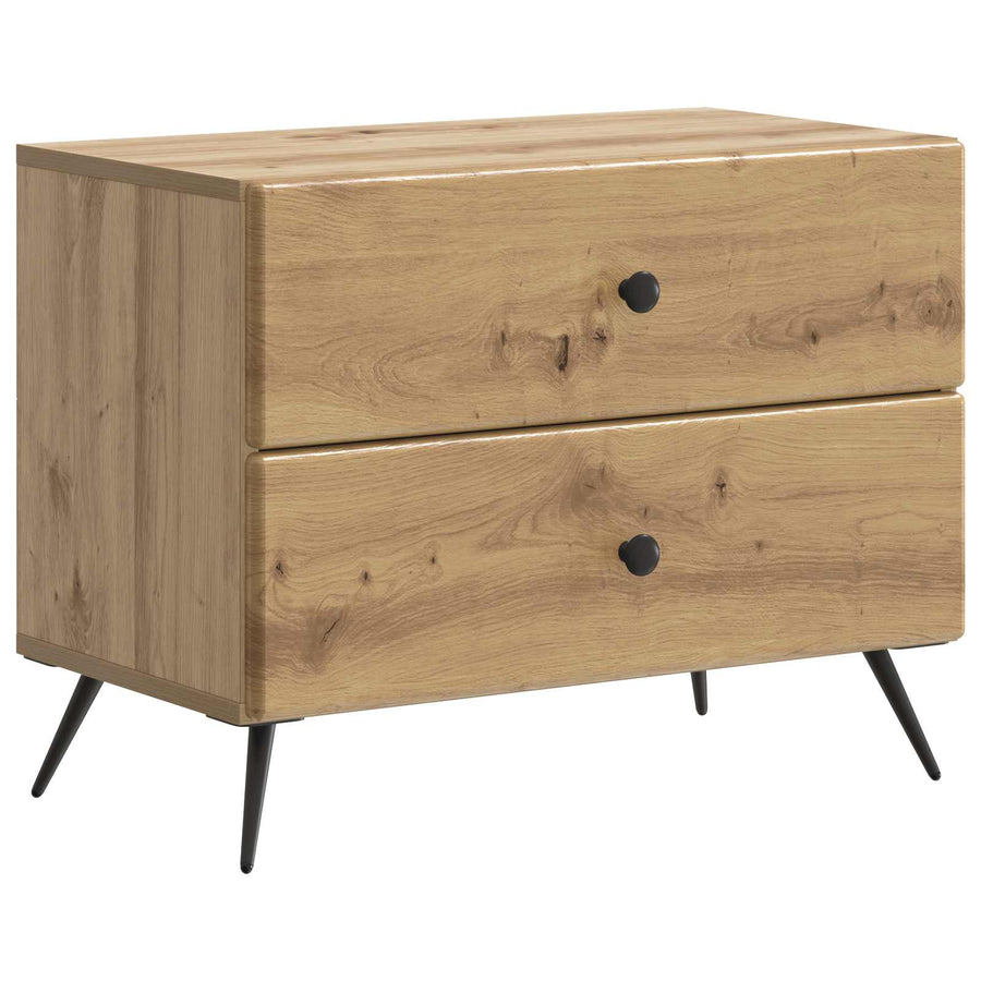 Nachtkastje Artisanaal eiken 62 x 34,5 x 47,5 cm Bewerkt hout