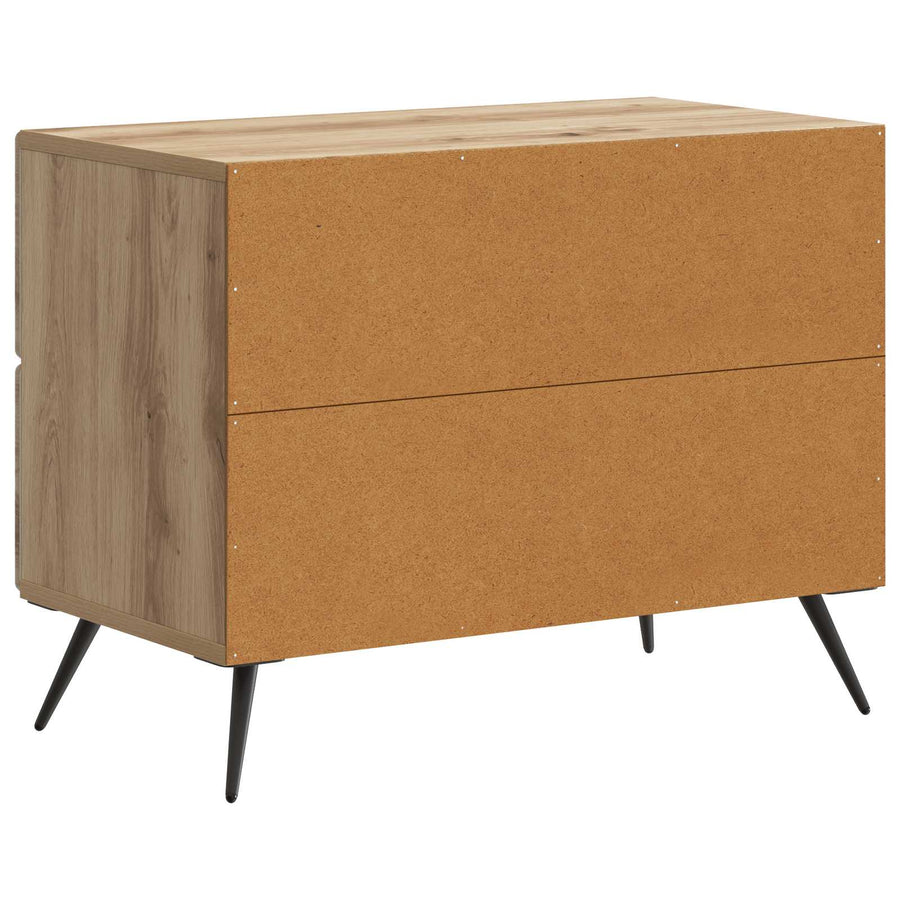 Nachtkastje Artisanaal eiken 62 x 34,5 x 47,5 cm Bewerkt hout