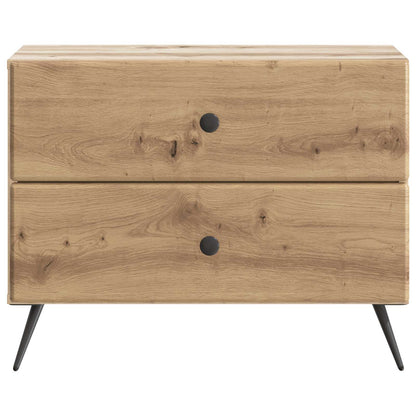 Nachtkastje Artisanaal eiken 62 x 34,5 x 47,5 cm Bewerkt hout