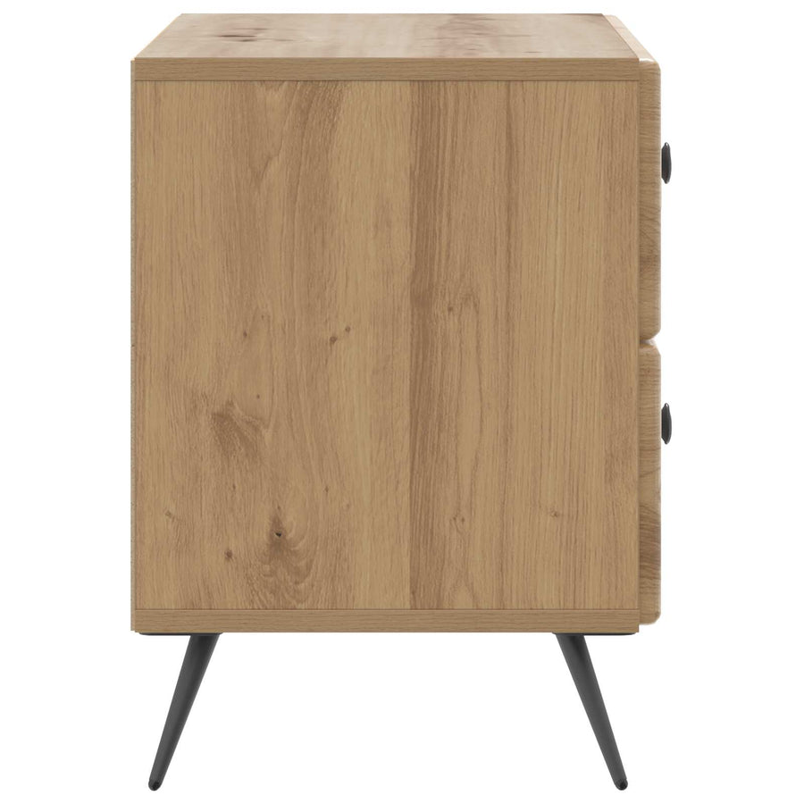 Nachtkastje Artisanaal eiken 62 x 34,5 x 47,5 cm Bewerkt hout